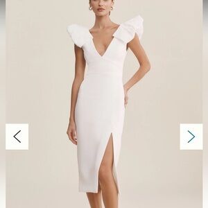 REBECCA VALLANCE PUFF-SLEEVE MIDI DRESS sz 2 NWT